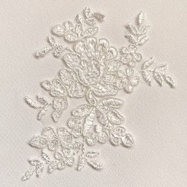 Corded Lace Flower Motifs With Sequins x 2 IVORY